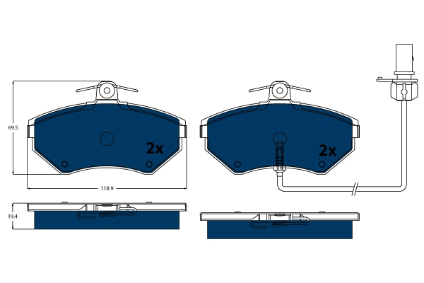 Brake Pad Set, disc brake - GDB1366BTE TRW