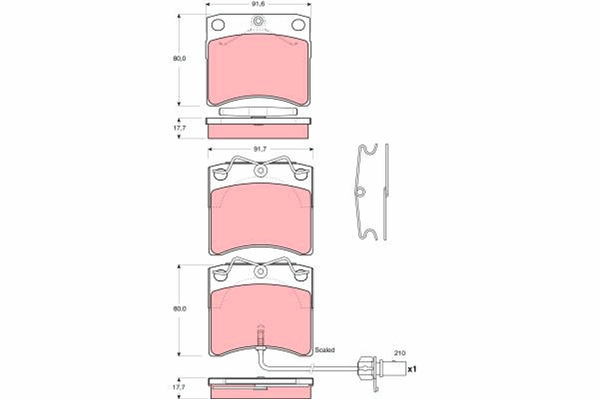 Brake Pad Set, disc brake - GDB1368 TRW