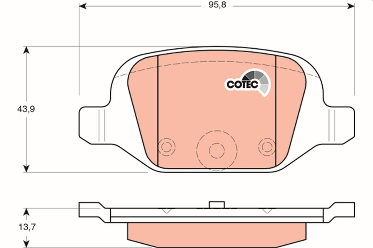 Brake Pad Set, disc brake - GDB1384 TRW