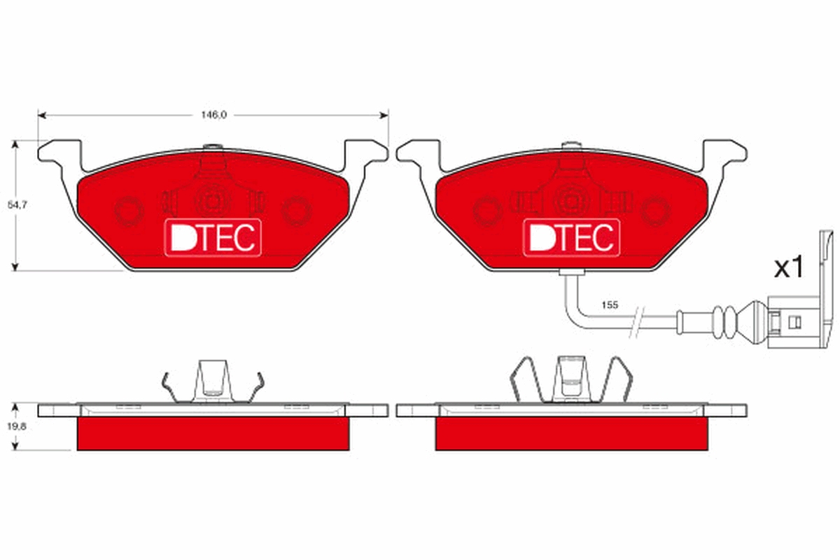 Brake Pad Set, disc brake - GDB1386DTE TRW