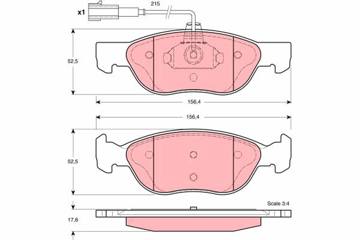 Brake Pad Set, disc brake - GDB1387 TRW
