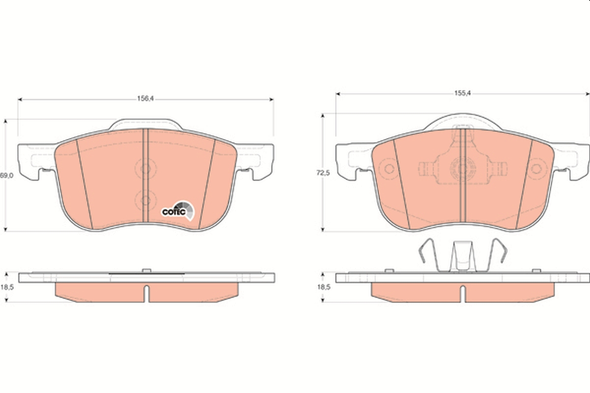 Brake Pad Set, disc brake - GDB1388 TRW