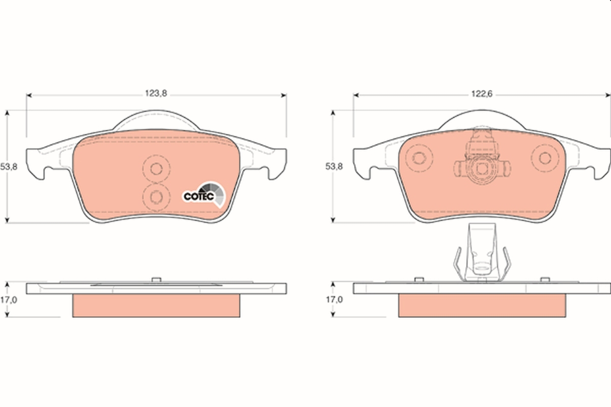 Brake Pad Set, disc brake - GDB1389 TRW
