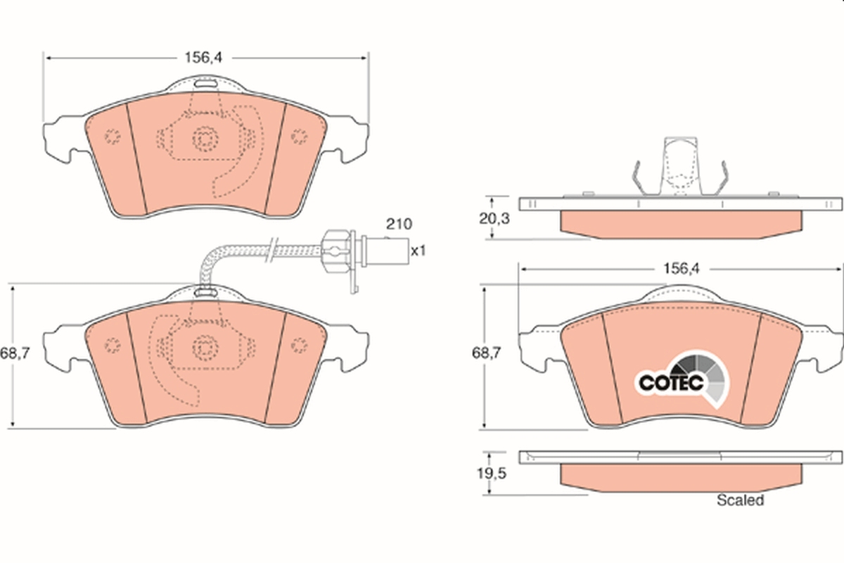 Brake Pad Set, disc brake - GDB1391 TRW
