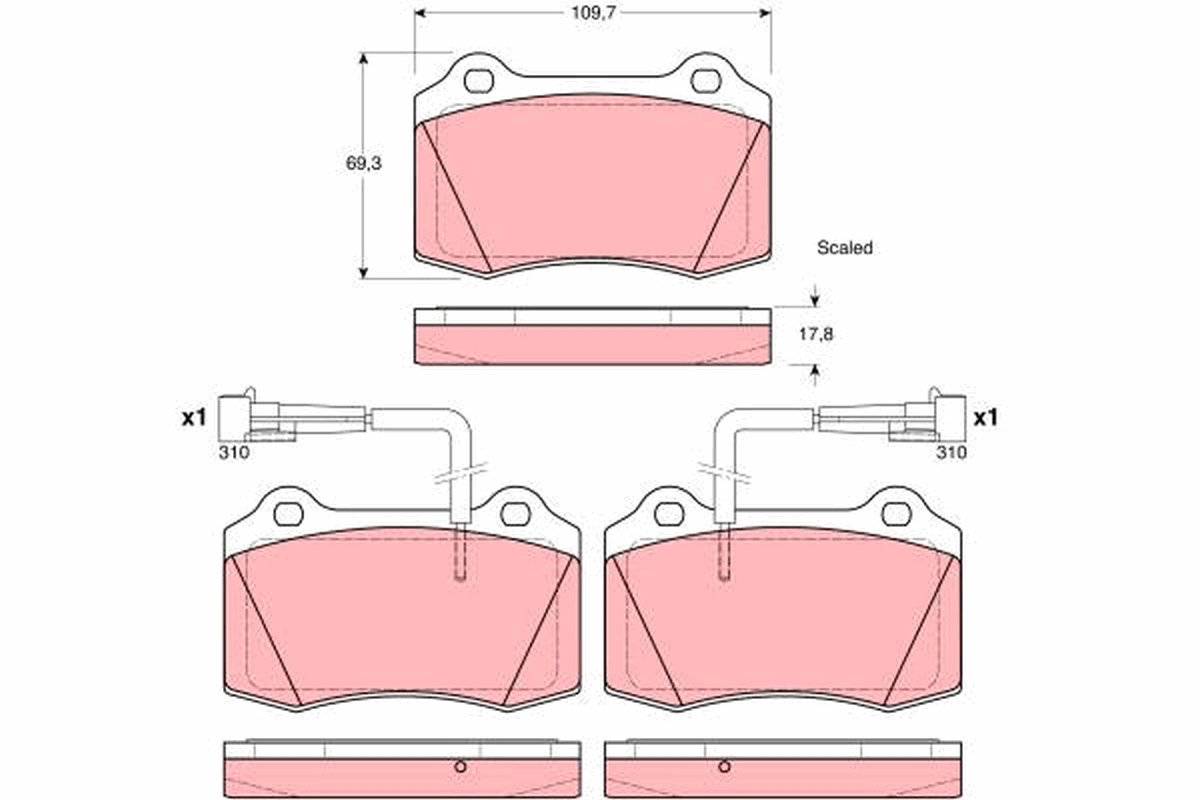 Brake Pad Set, disc brake - GDB1392 TRW