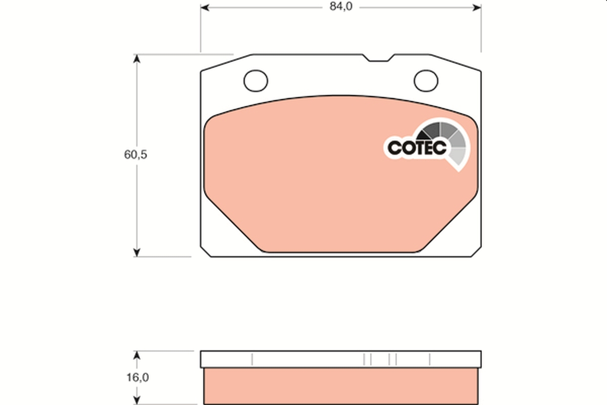 Brake Pad Set, disc brake - GDB140 TRW