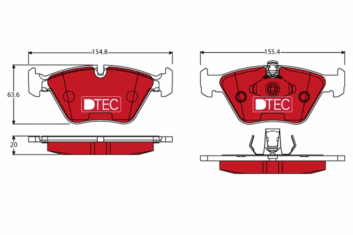 Brake Pad Set, disc brake - GDB1404DTE TRW