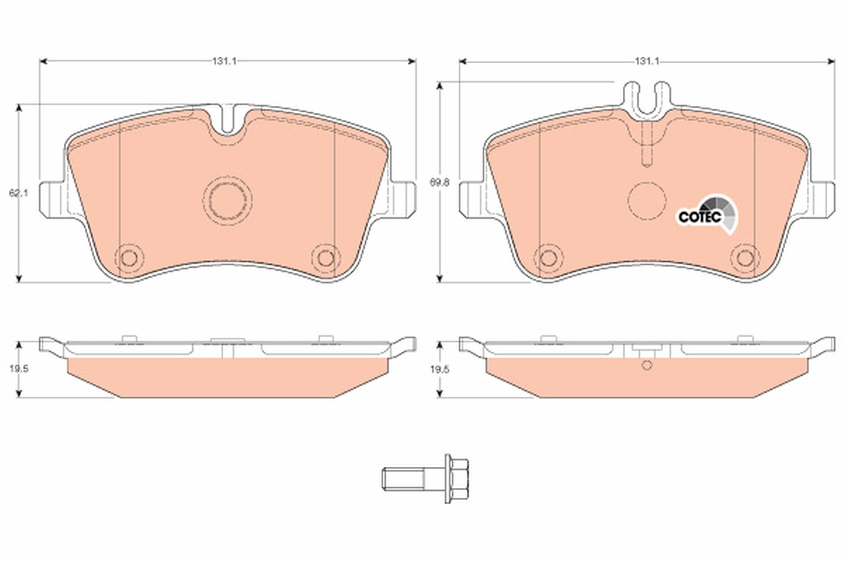 Brake Pad Set, disc brake - GDB1413 TRW