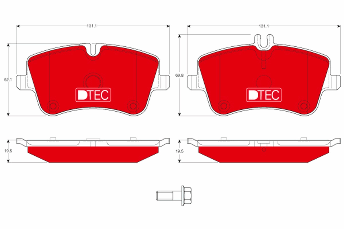 Brake Pad Set, disc brake - GDB1413DTE TRW