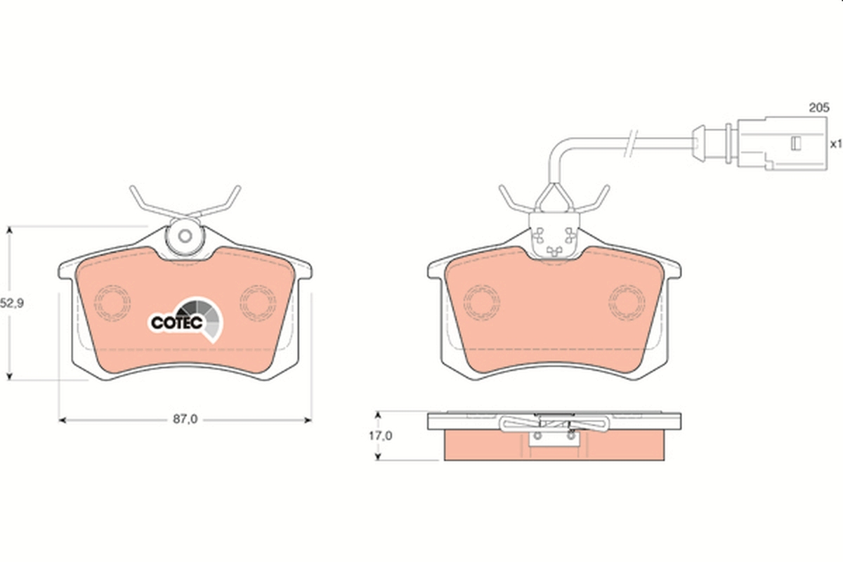 Brake Pad Set, disc brake - GDB1415 TRW