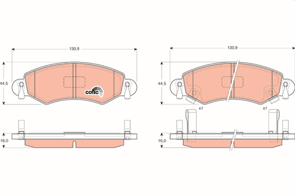 Brake Pad Set, disc brake - GDB1420 TRW