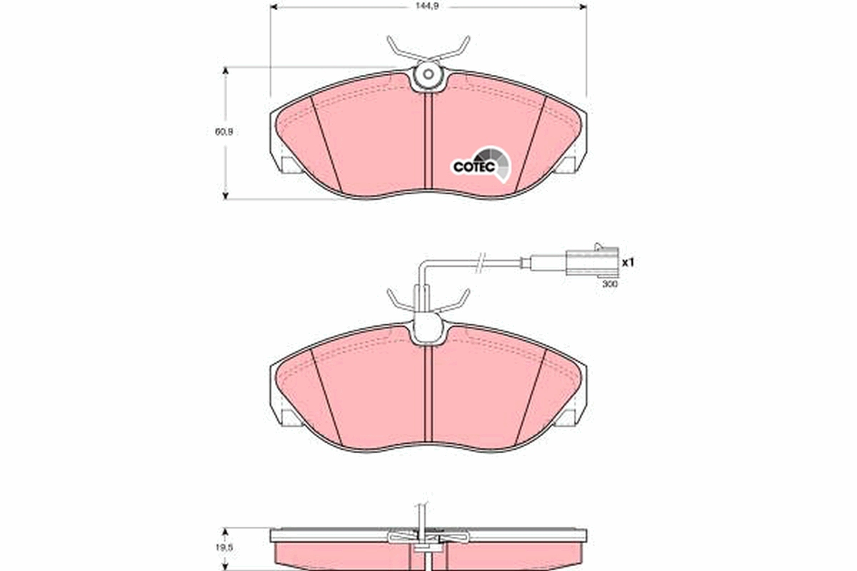 Brake Pad Set, disc brake - GDB1425 TRW