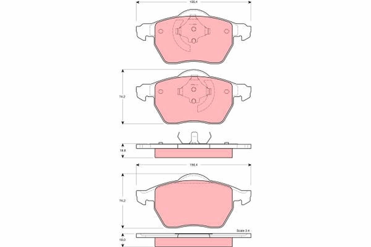 Brake Pad Set, disc brake - GDB1429 TRW