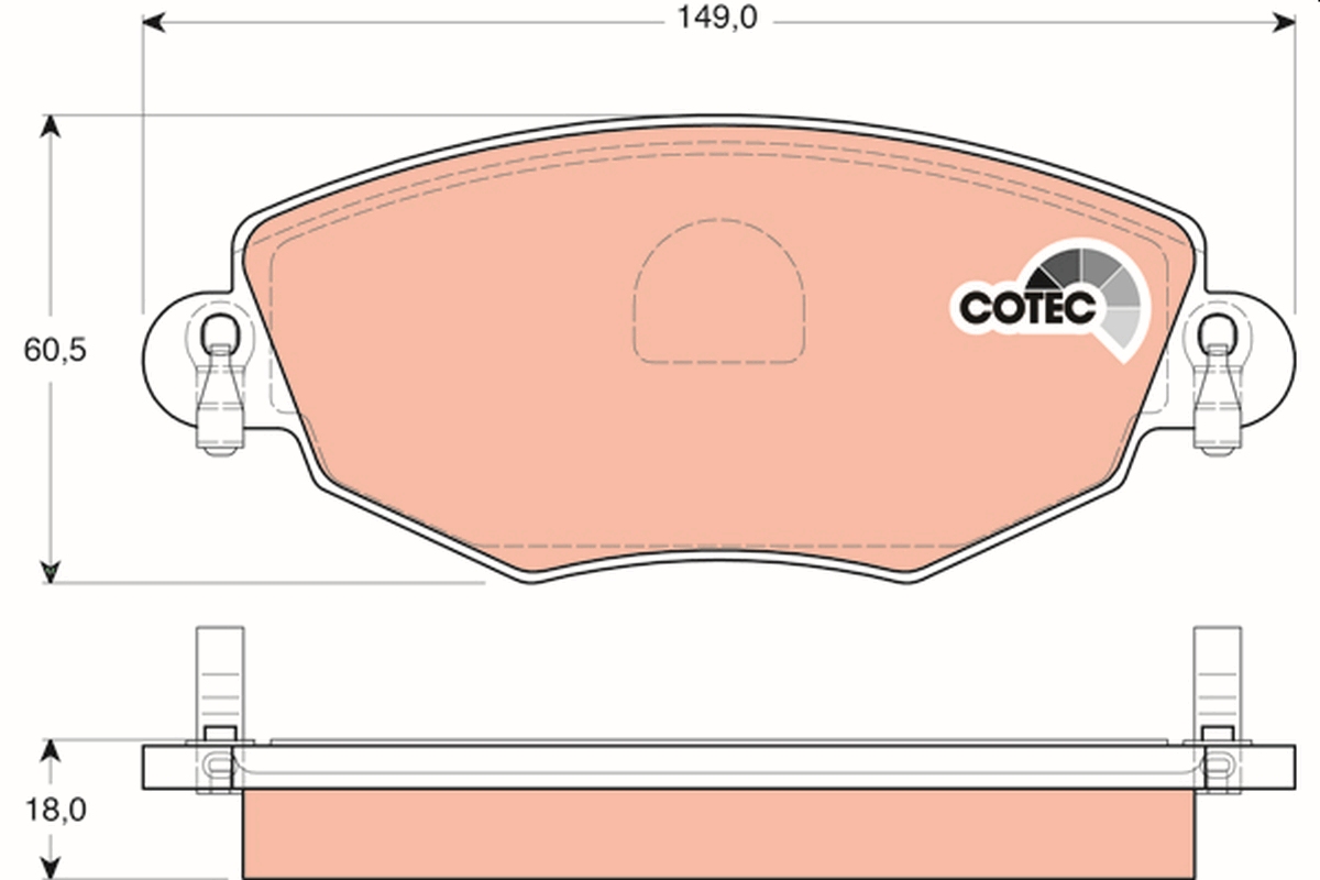 Brake Pad Set, disc brake - GDB1434 TRW