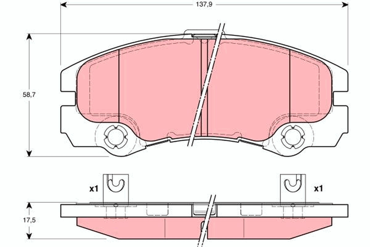 Brake Pad Set, disc brake - GDB1436 TRW