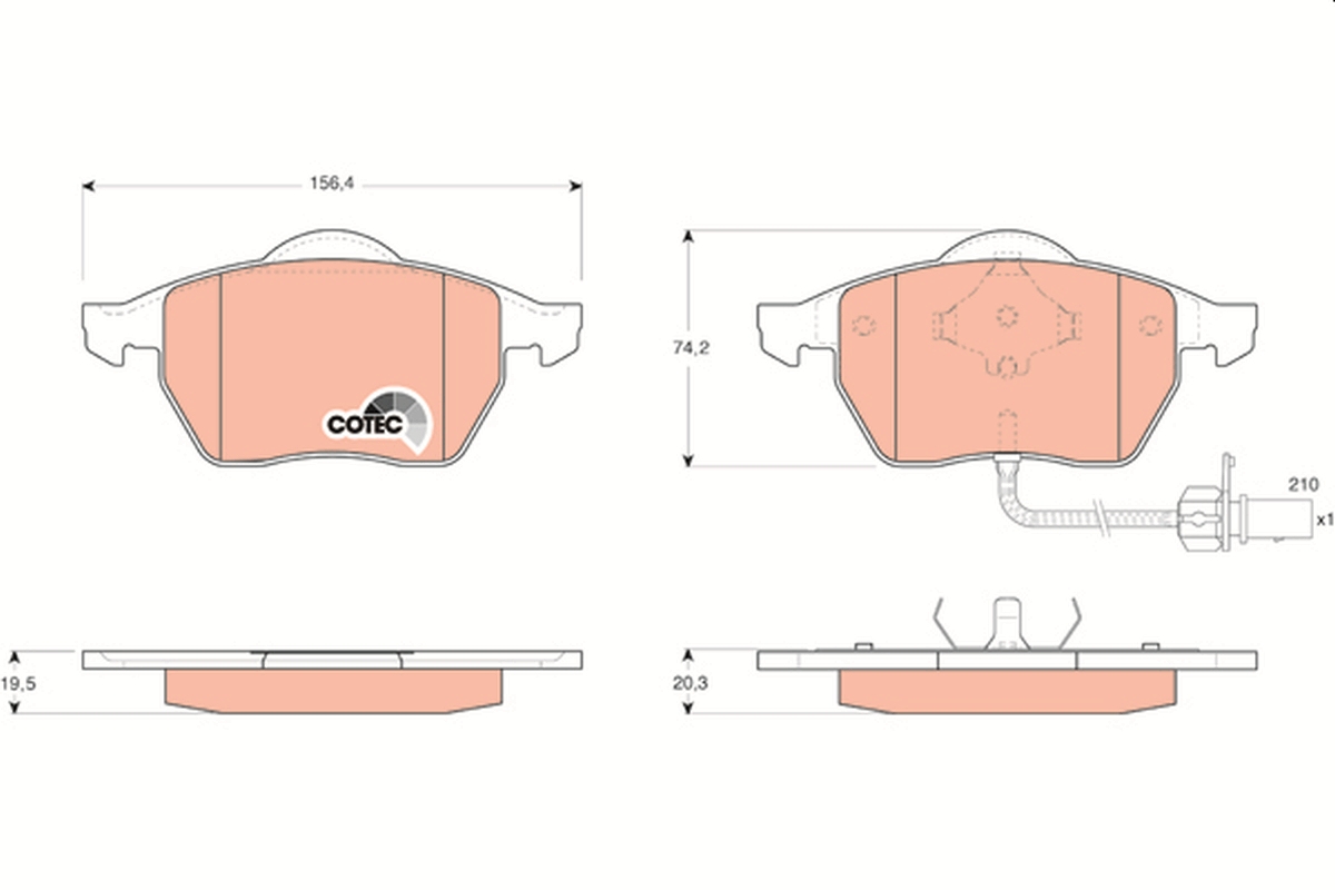 Brake Pad Set, disc brake - GDB1440 TRW