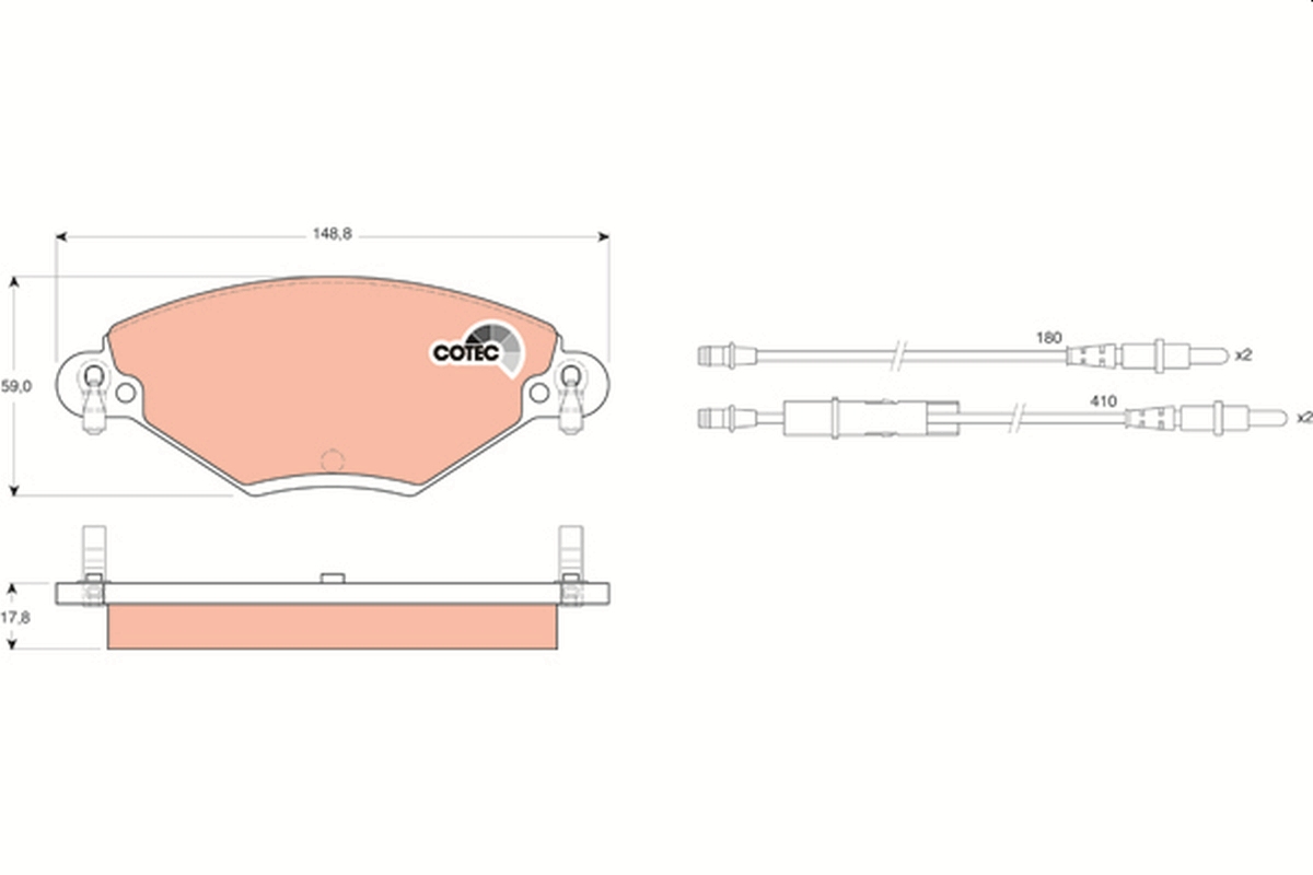 Kit pastiglie freno, Freno a disco - GDB1448 TRW