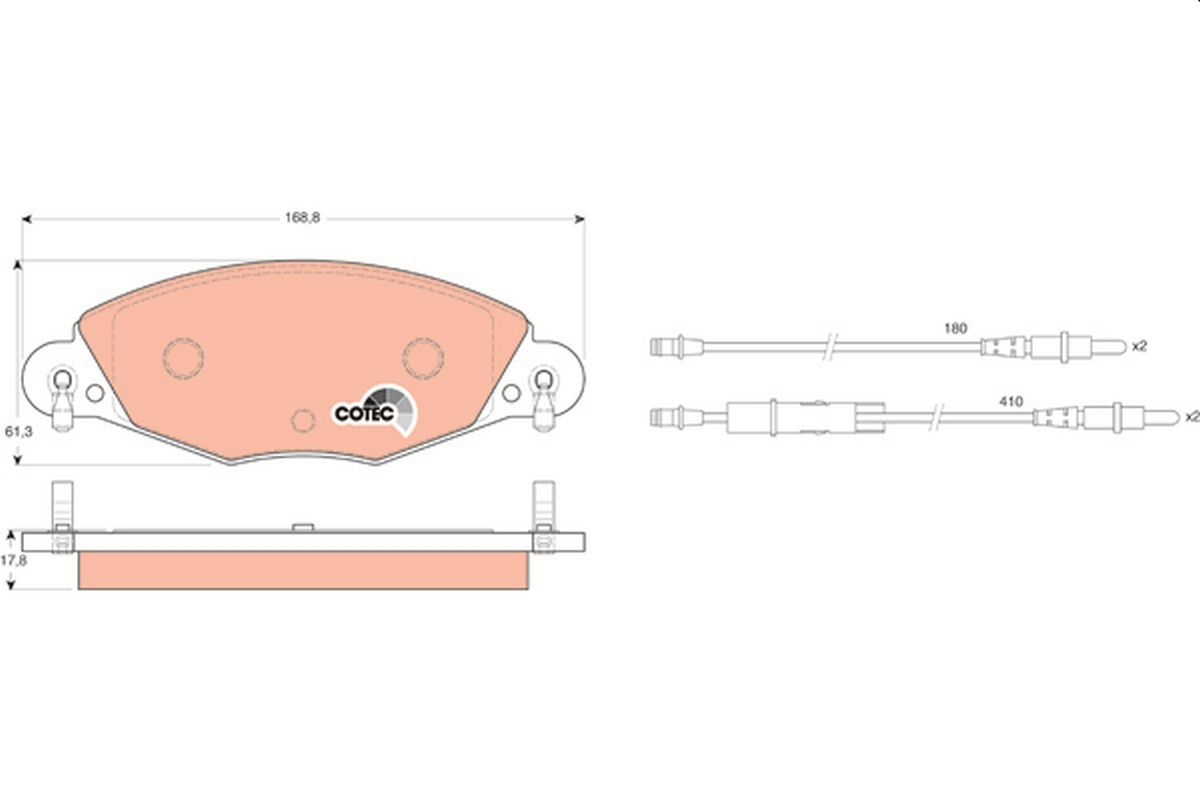 Brake Pad Set, disc brake - GDB1449 TRW