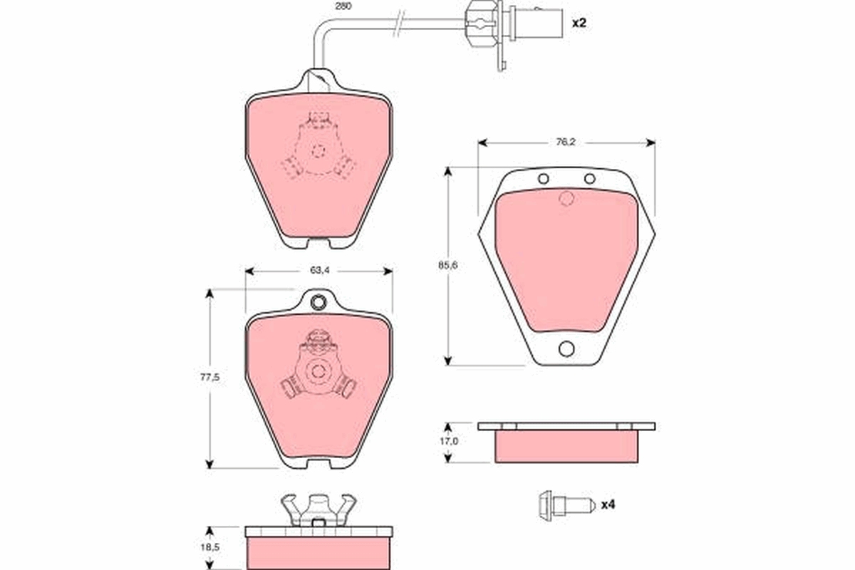 Brake Pad Set, disc brake - GDB1451 TRW