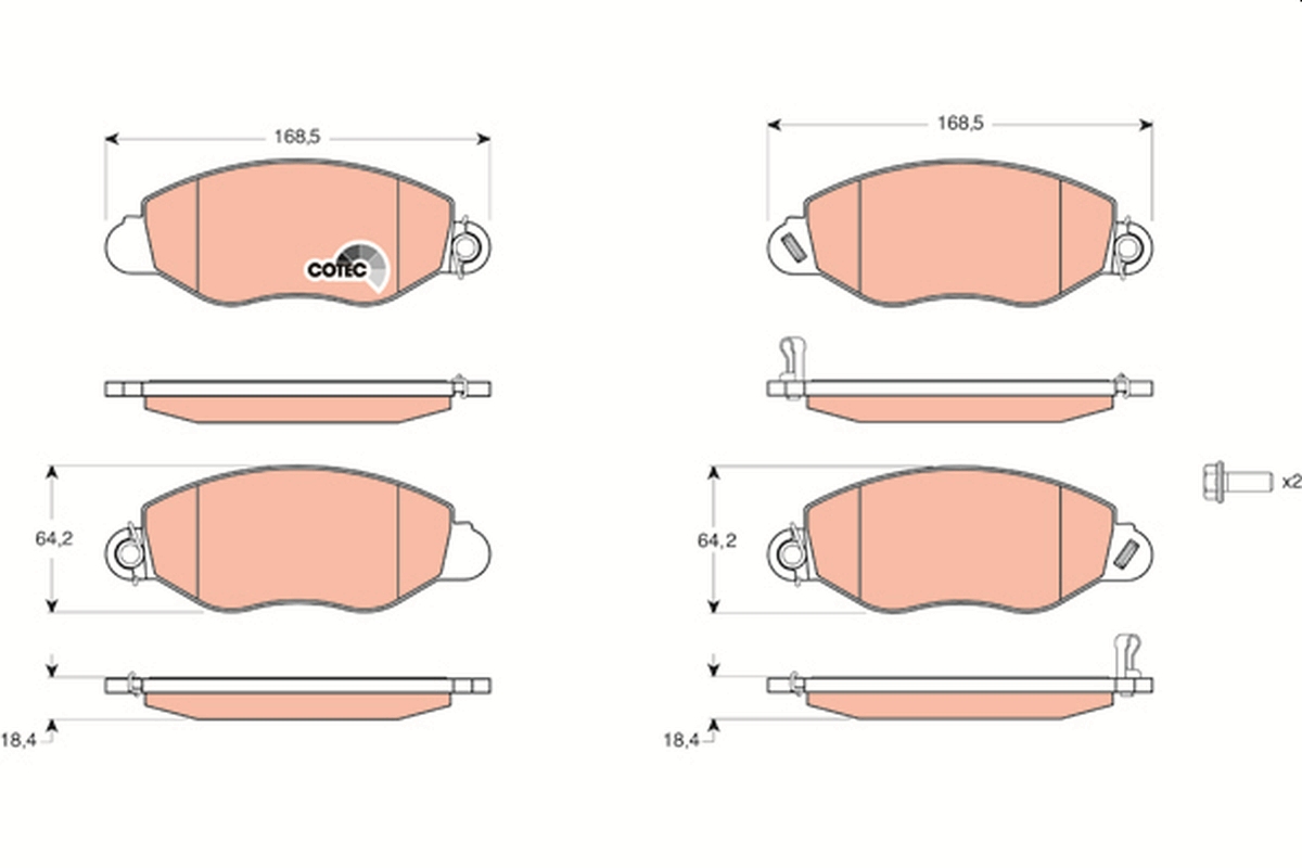 Brake Pad Set, disc brake - GDB1461 TRW