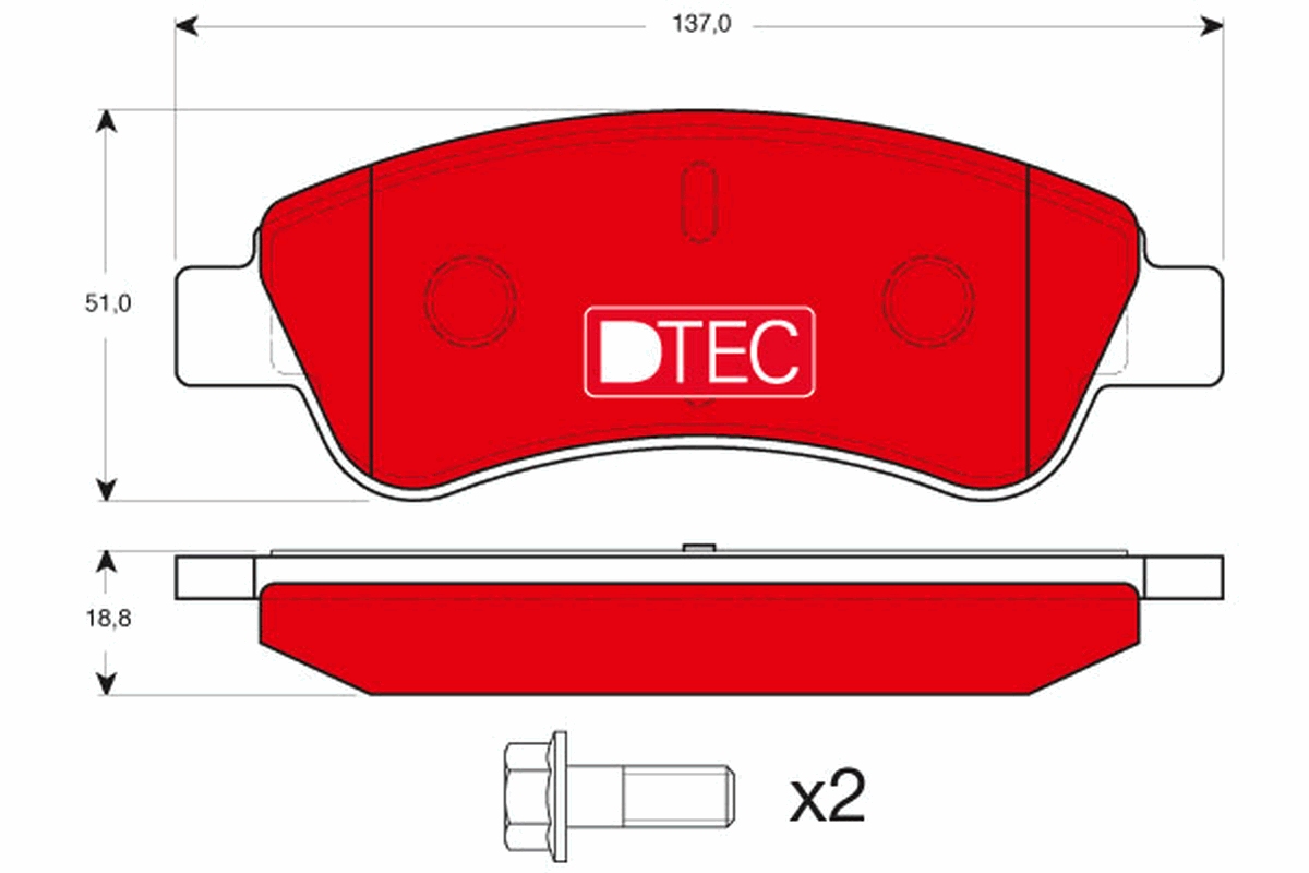 Brake Pad Set, disc brake - GDB1463DTE TRW