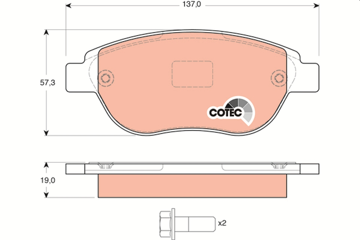 Brake Pad Set, disc brake - GDB1464 TRW