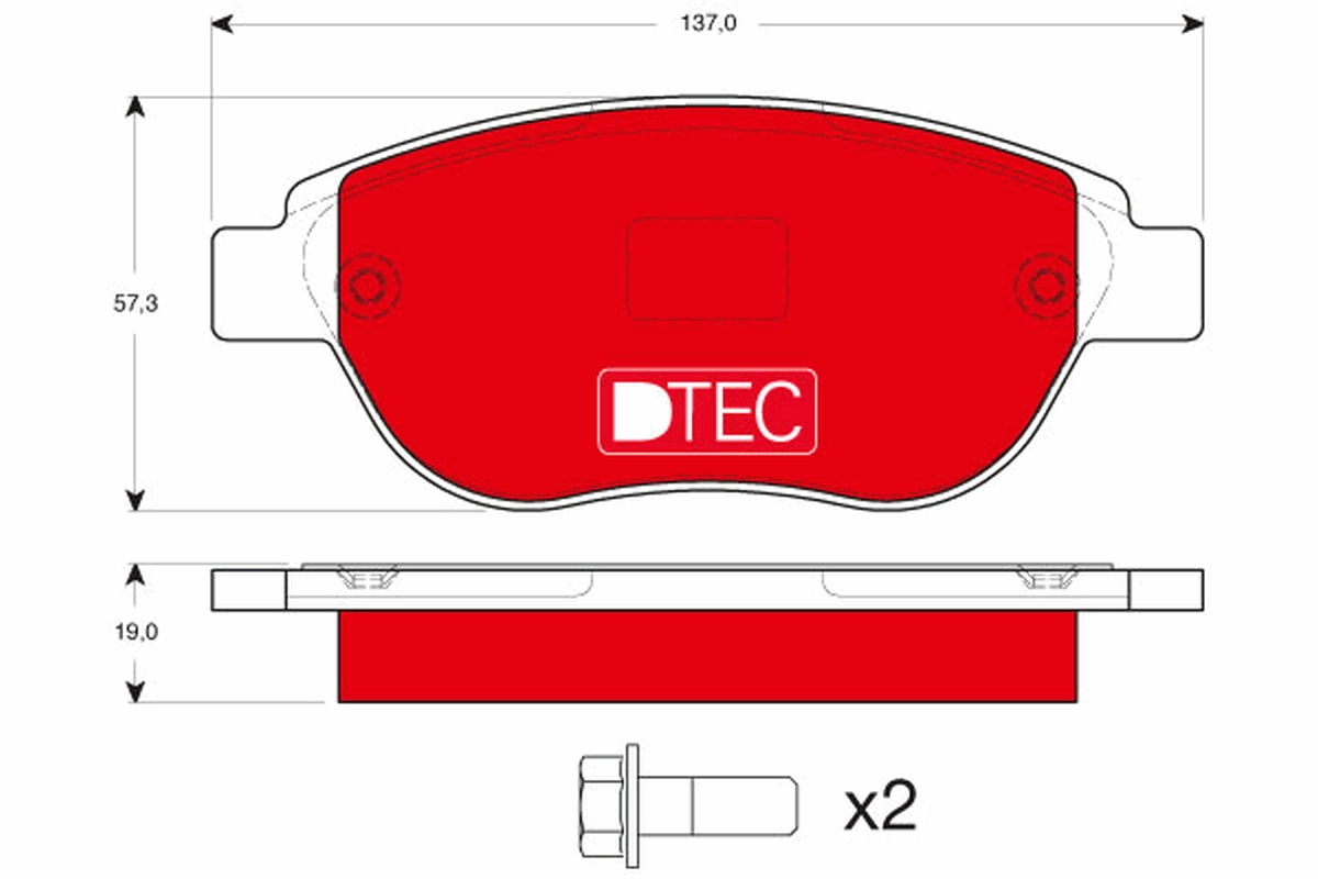 Brake Pad Set, disc brake - GDB1464DTE TRW
