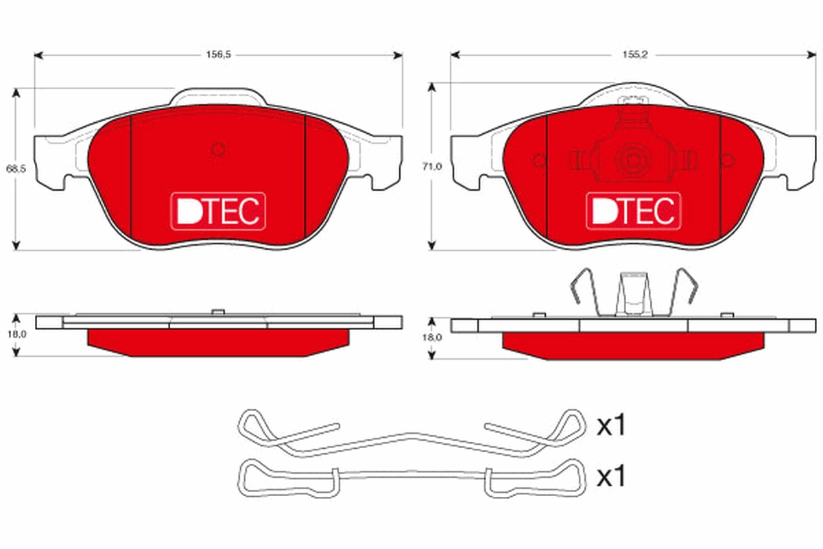 Brake Pad Set, disc brake - GDB1468DTE TRW