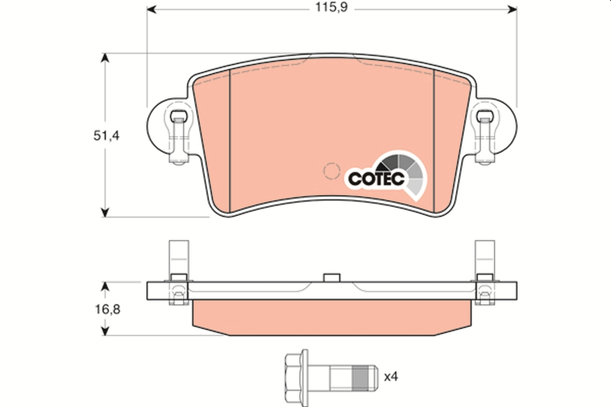 Brake Pad Set, disc brake - GDB1470 TRW