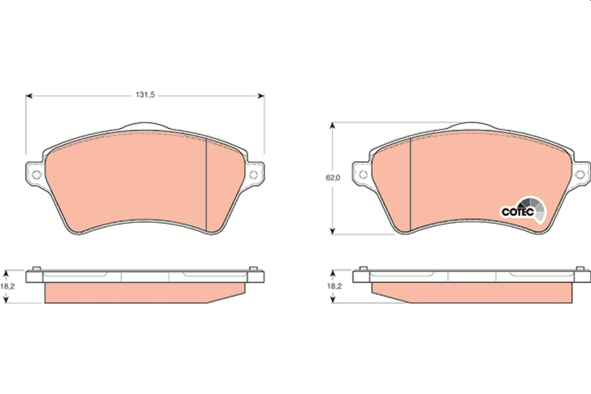 Brake Pad Set, disc brake - GDB1473 TRW
