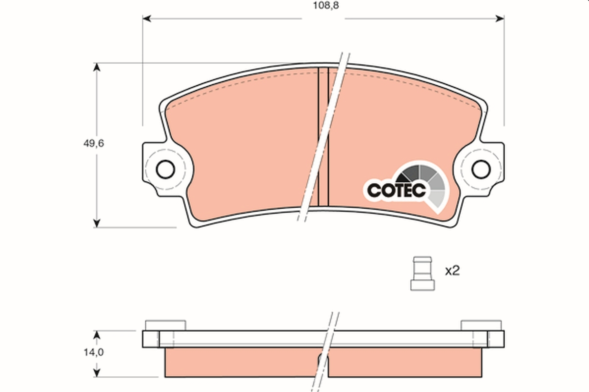 Brake Pad Set, disc brake - GDB148 TRW