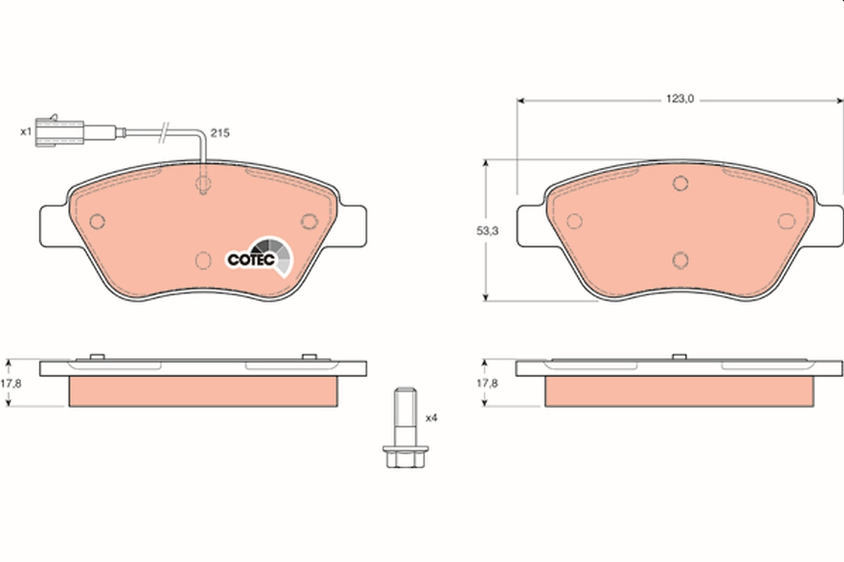 Brake Pad Set, disc brake - GDB1482 TRW