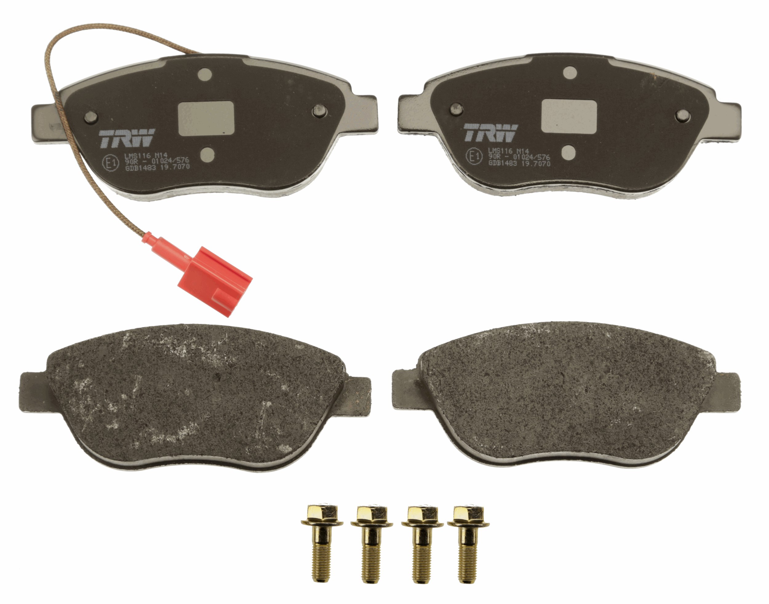Комплект тормозных колодок, дисковый тормоз - GDB1483 TRW