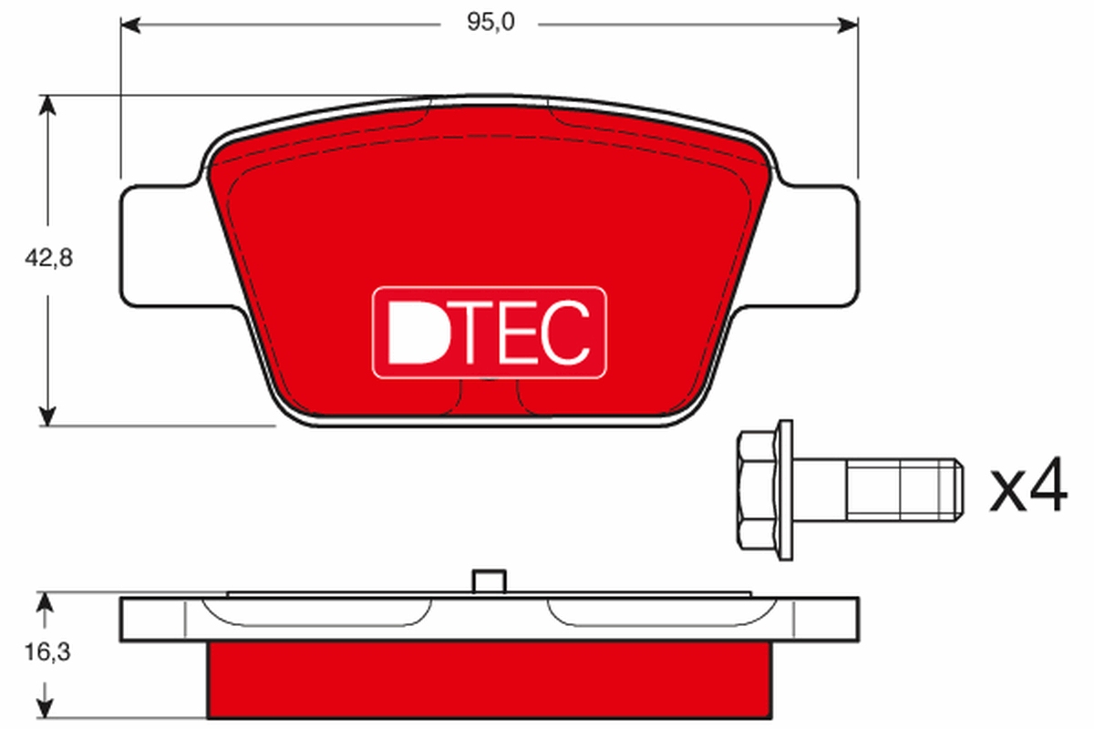 Brake Pad Set, disc brake - GDB1485DTE TRW