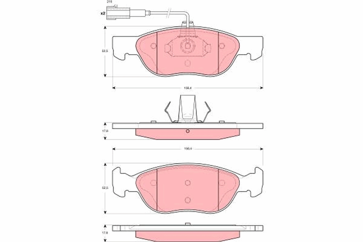 Brake Pad Set, disc brake - GDB1486 TRW