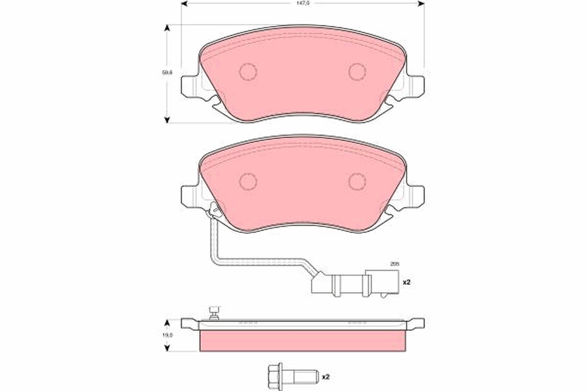 Brake Pad Set, disc brake - GDB1489 TRW