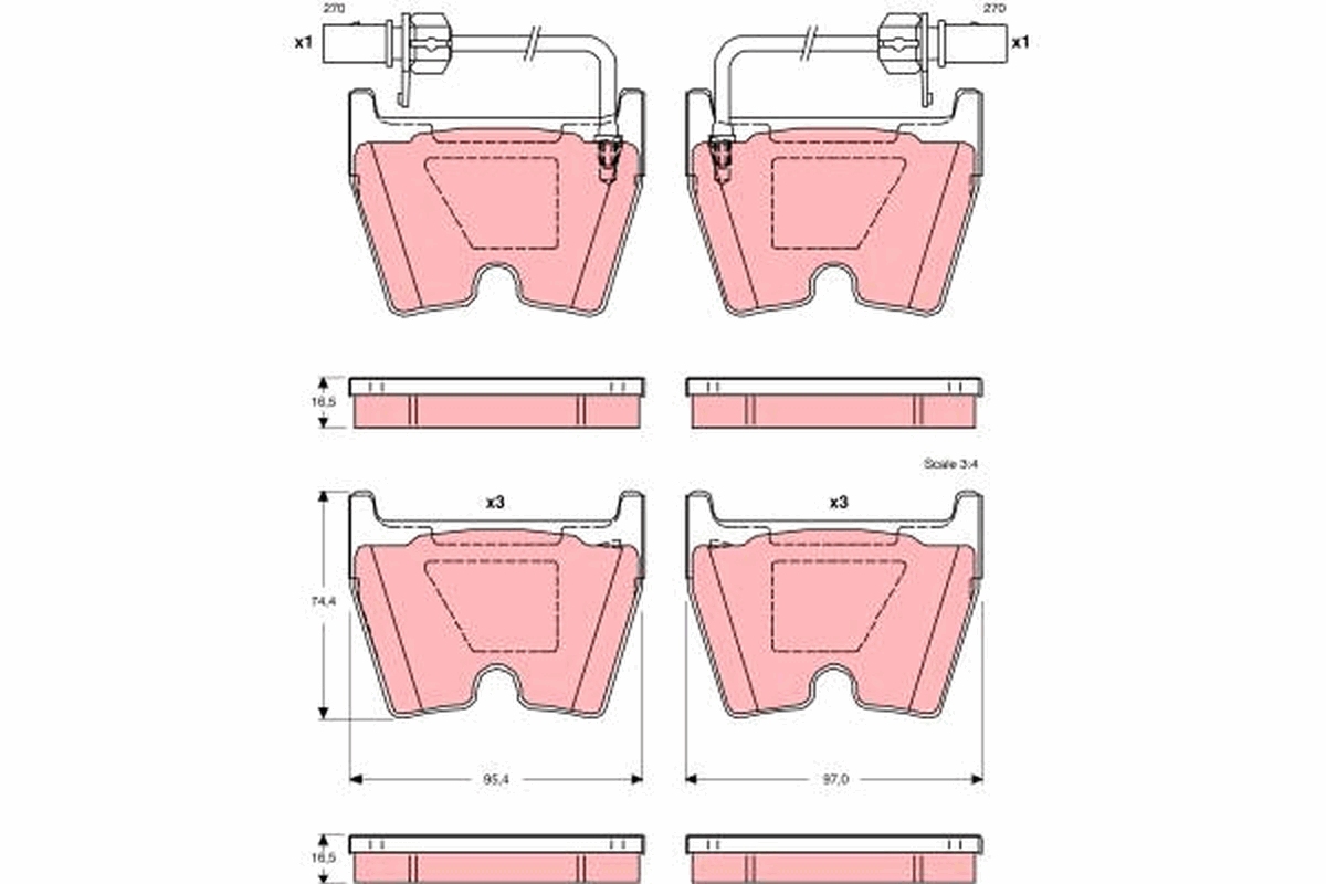 Brake Pad Set, disc brake - GDB1507 TRW