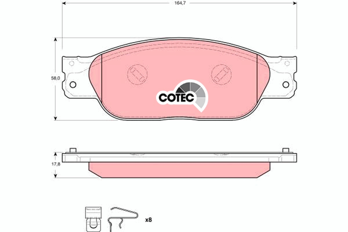 Brake Pad Set, disc brake - GDB1510 TRW