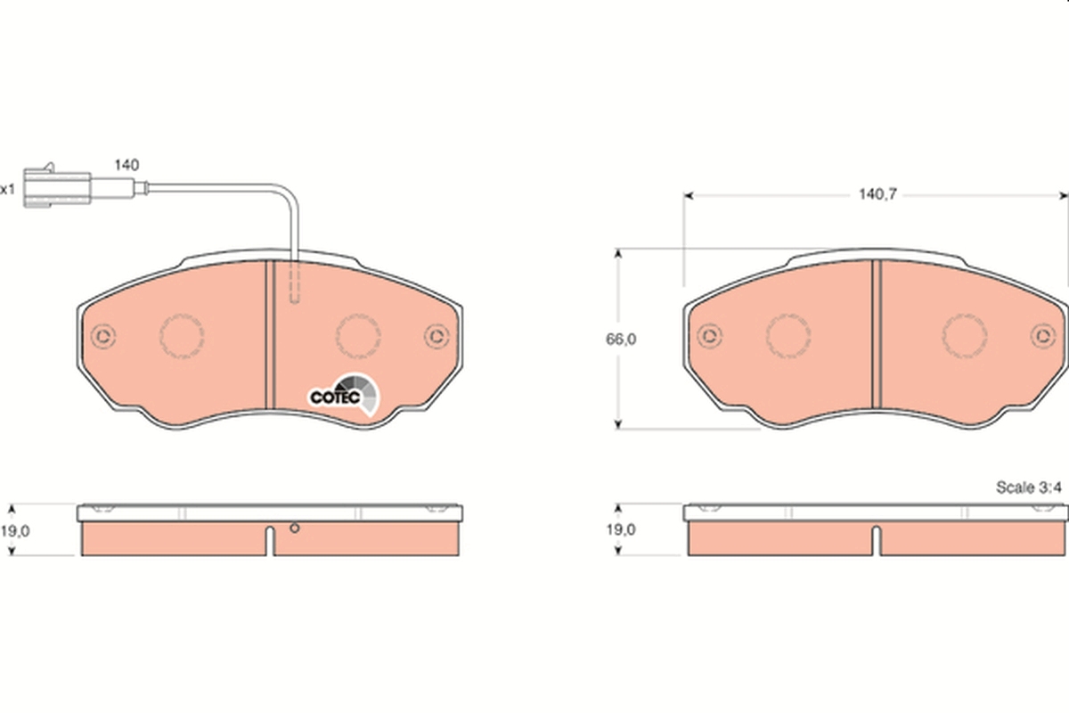 Brake Pad Set, disc brake - GDB1517 TRW