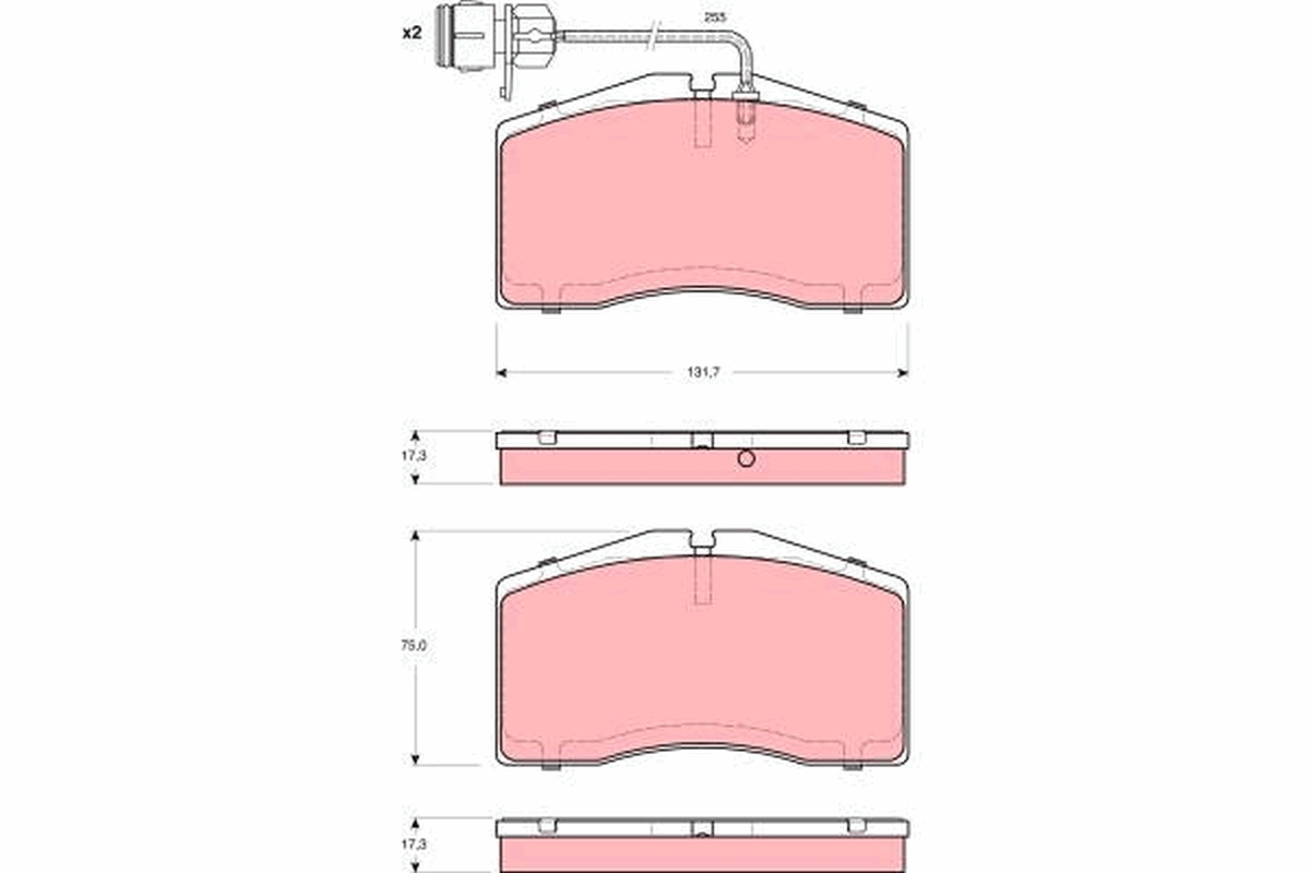 Brake Pad Set, disc brake - GDB1523 TRW