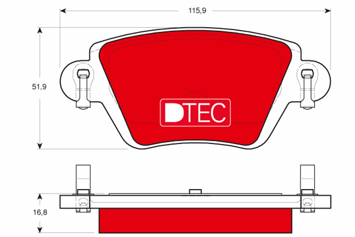 Kit pastiglie freno, Freno a disco - GDB1525DTE TRW