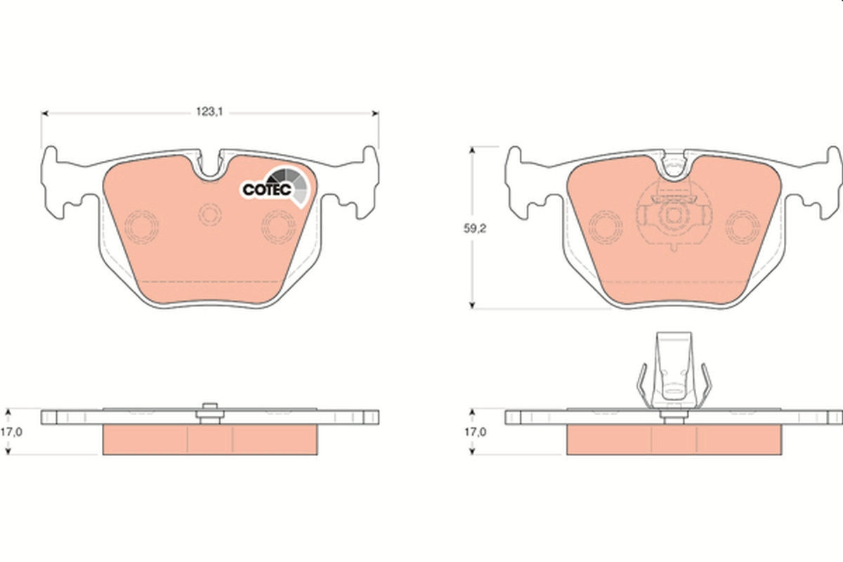 Brake Pad Set, disc brake - GDB1530 TRW