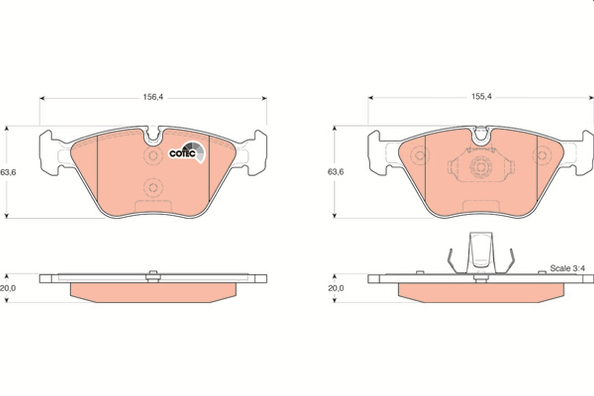 Brake Pad Set, disc brake - GDB1531 TRW