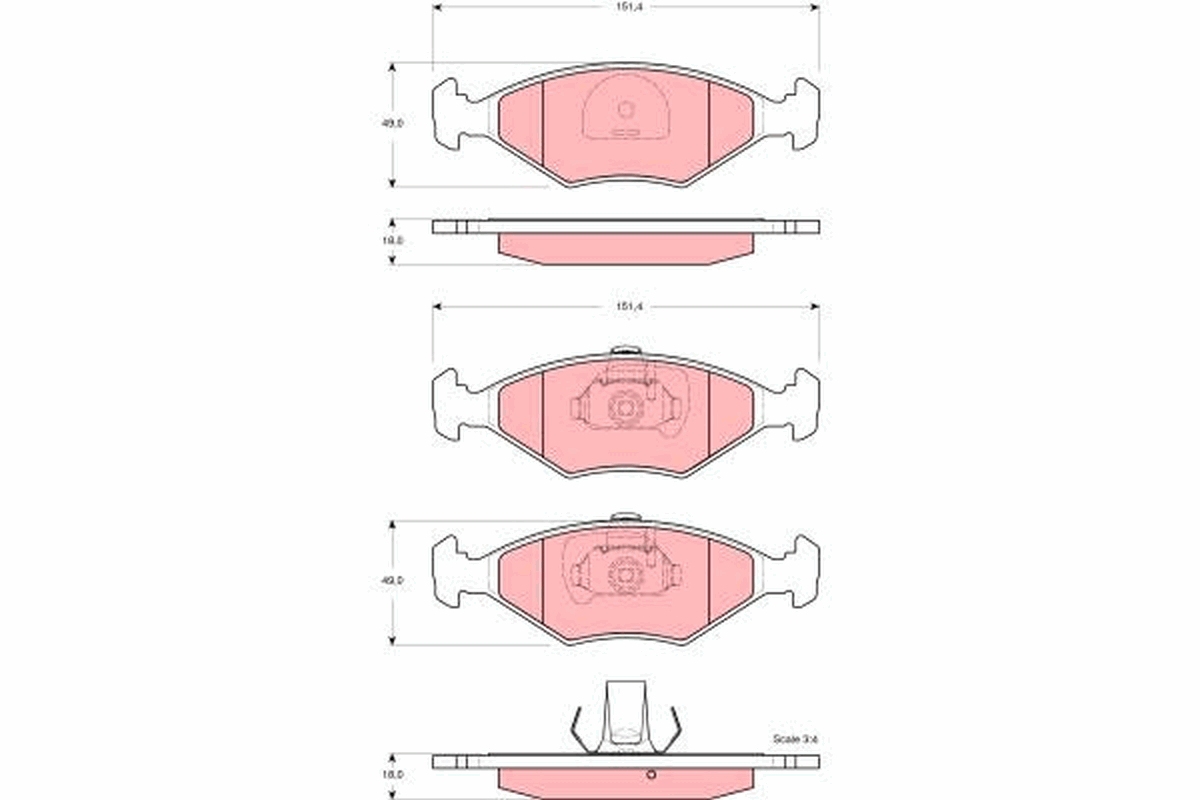 Brake Pad Set, disc brake - GDB1533 TRW
