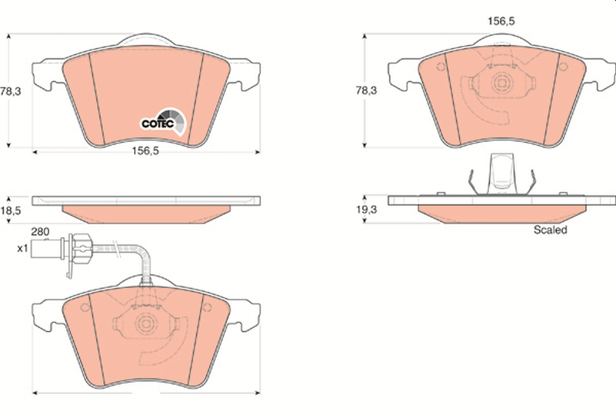 Brake Pad Set, disc brake - GDB1538 TRW