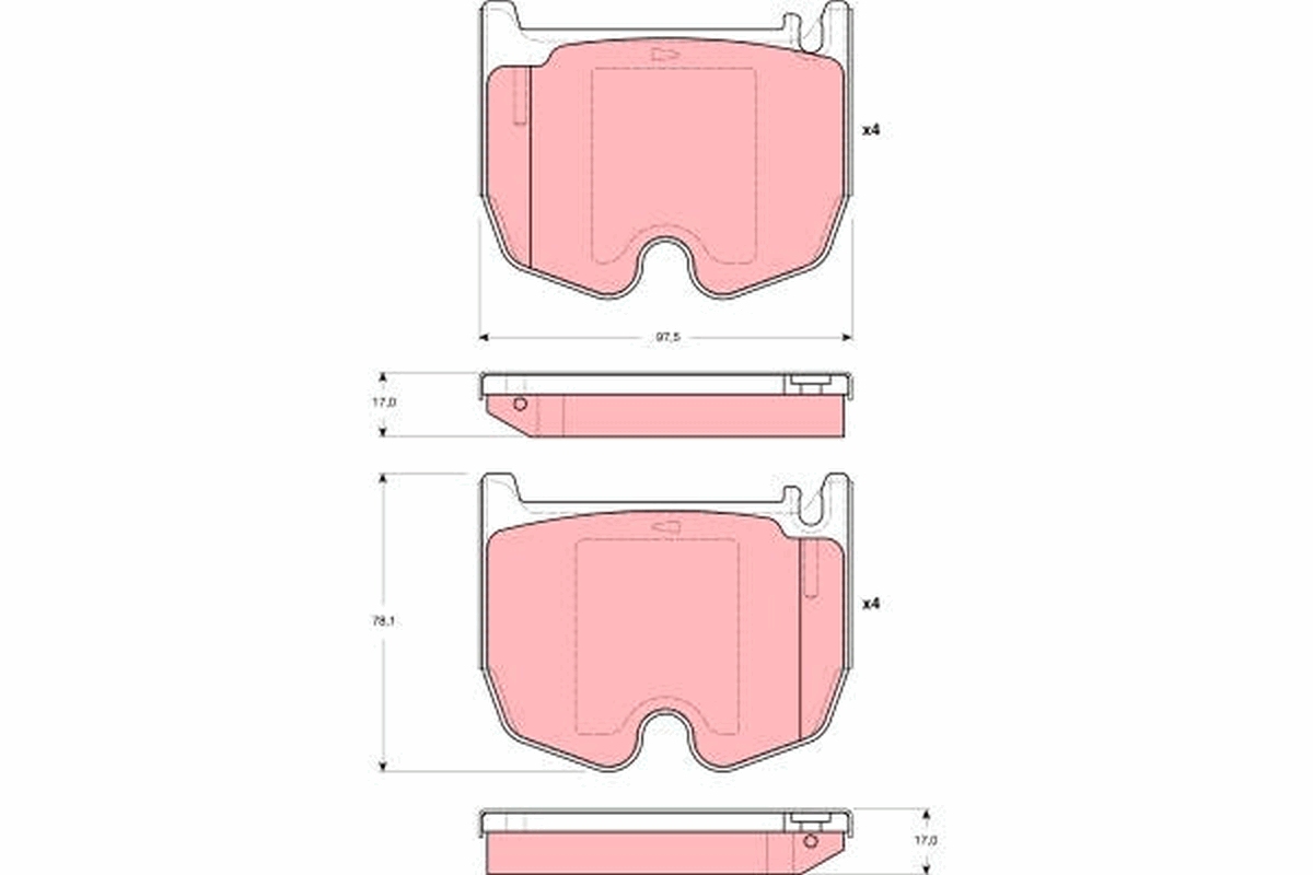 Brake Pad Set, disc brake - GDB1541 TRW