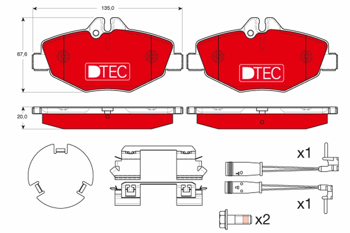 Brake Pad Set, disc brake - GDB1542DTE TRW