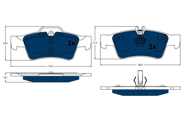 Brake Pad Set, disc brake - GDB1546BTE TRW