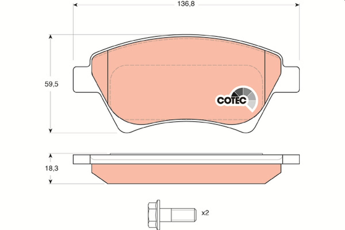 Kit pastiglie freno, Freno a disco - GDB1552 TRW