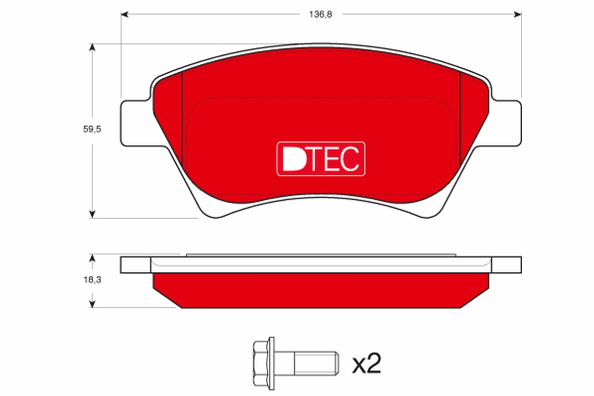 Kit pastiglie freno, Freno a disco - GDB1552DTE TRW